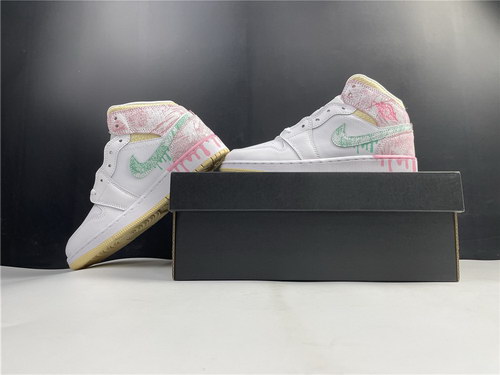 Air Jordan 1 Mid SE GS Paint Drip